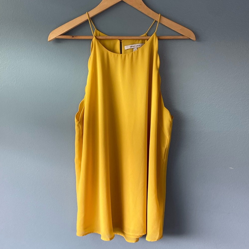 yellow tank top